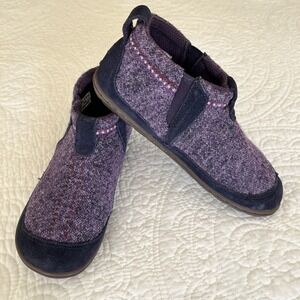 Acorn  Purple Wool Suede Ankle Slipper Boots Womens 8 Warm Cabincore